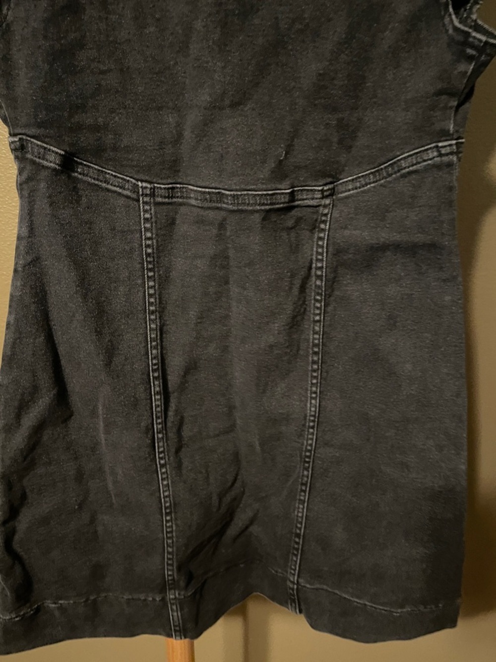 NWOT Free People Dark Denim Mini Dress with Deep V Neck - Picture 6 of 7